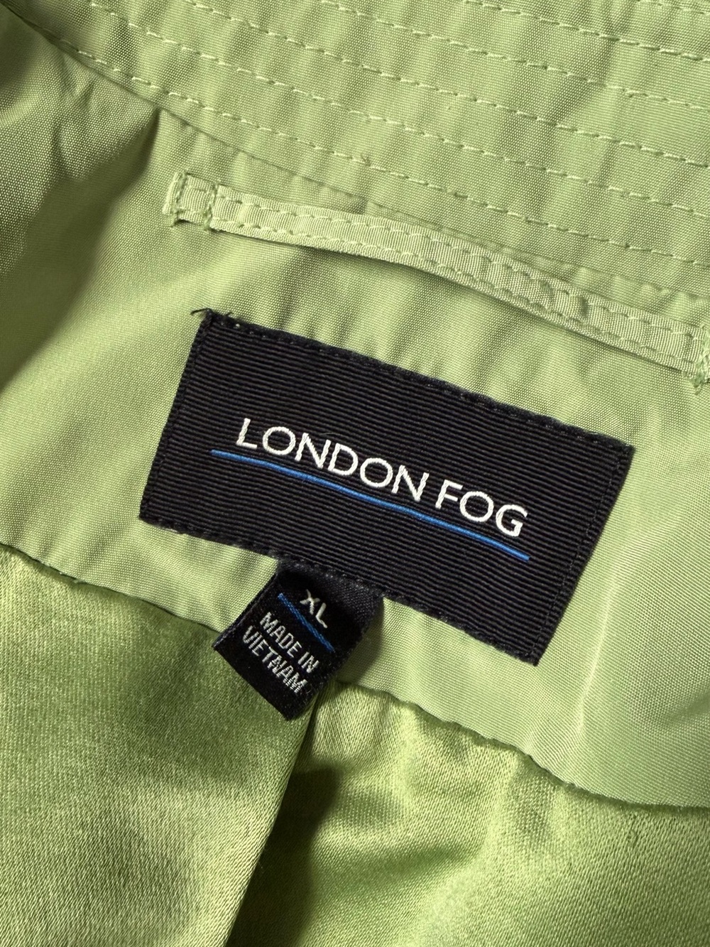 London Fog Green Belted Trench Coat XL - Picture 5 of 8